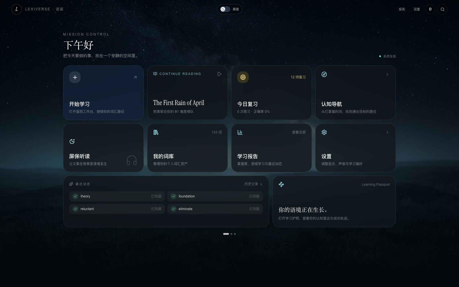 Workspace interface screenshot